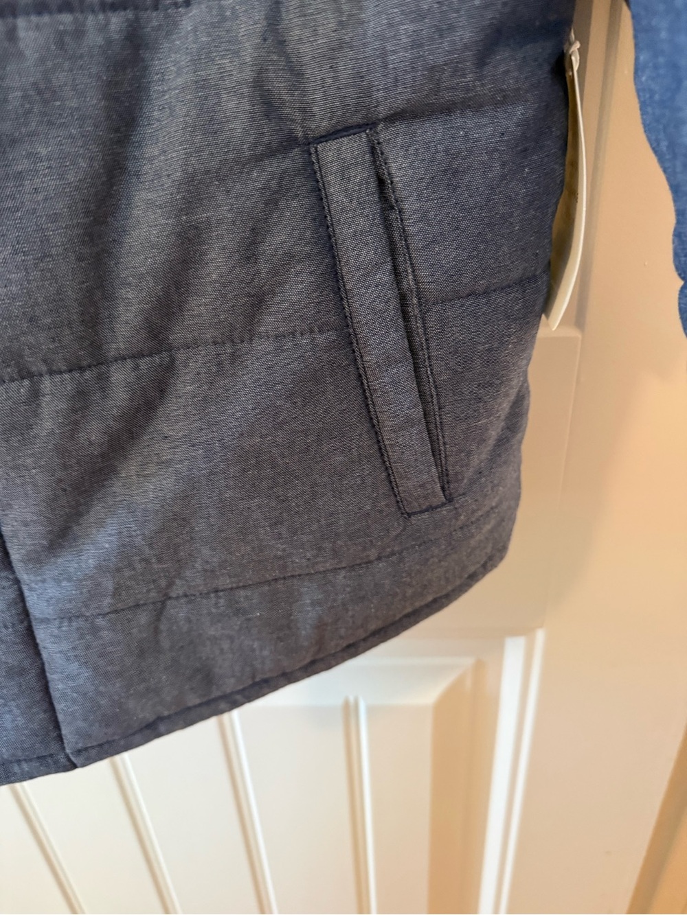 Boy’s Quilted Blue Jacket - Classic Button-Front Coat - Picture 5 of 7